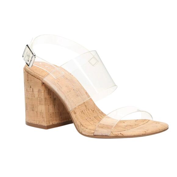 Kelly & Katie Alleni Sandals sz 6 Clear Block Heel NEW # Bag 35-FF - Picture 1 of 8